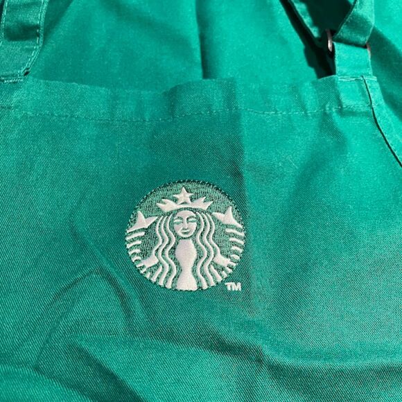 Starbucks Green Logo Employee Uniform Apron Barista Adjustable Pockets - Picture 2 of 3